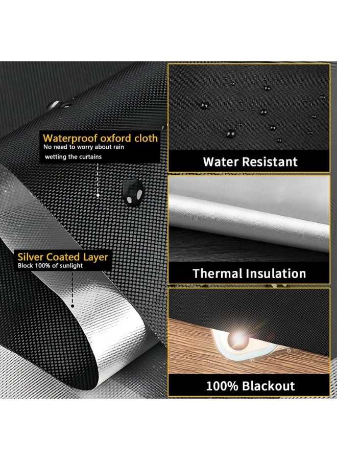 كيل › عرض 146 سم طول 300 سم ستائر معتمة محمولة مع شريط لاصق ذاتي وأدوات لغرفة النوم وغرفة المعيشة والحمام والعلية ستائر معتمة - Image 2